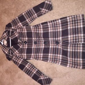 Michael Kors plaid trench jacket size 4